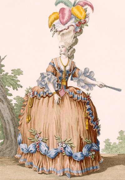 Giovane ragazza in un bel vestito pomeridiano estivo, inciso da Dupin, tavola n.19 da 